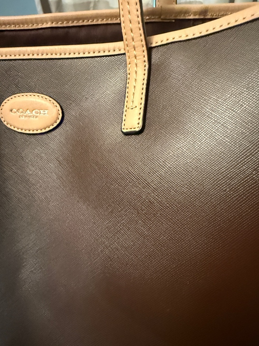 Like New Coach Dark Brown Tote with Tan Trim - Picture 13 of 13